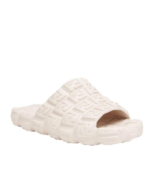Fendi Natural Logo Embossed Cloud Slides for men