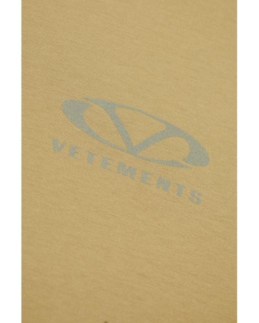 Vetements Natural Logo Printed Crewneck T-Shirt for men