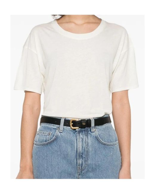 Loulou de Saison White Ezra Crew Neck Top