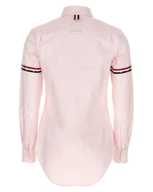 Thom Browne Pink Rwb Striped Buttoned Shirt