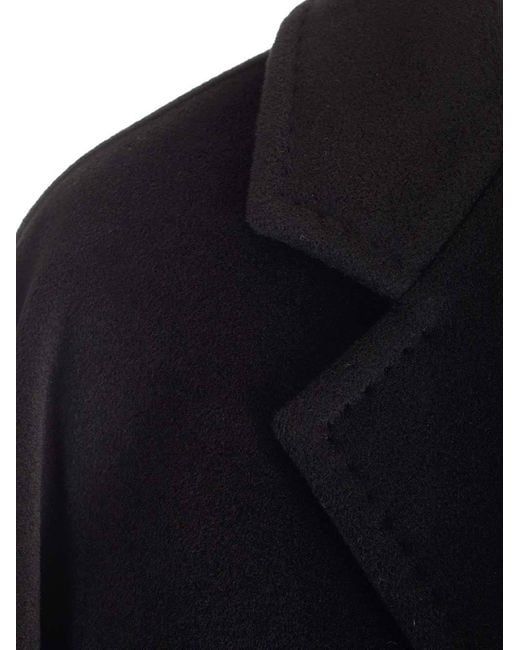 Max Mara Blue Double-Breasted Long-Sleeved Coat