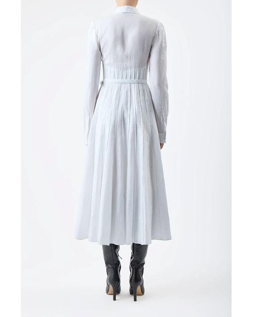 Gabriela Hearst White Dewi Linen Midi Shirt Dress