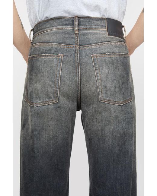 Acne Gray Loose-Fit Distressed Jeans for men