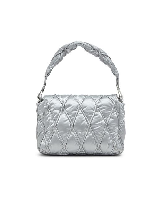 DIESEL Gray Charm D Padded Shoulder Bag