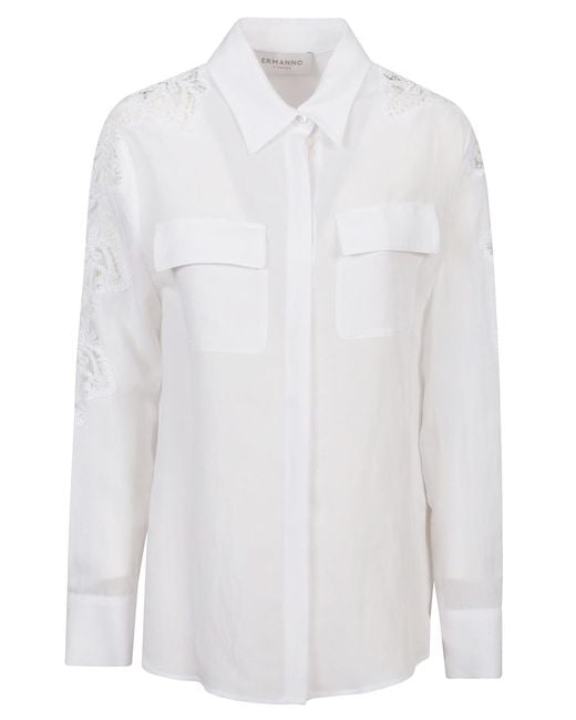 ERMANNO FIRENZE White Long Sleeve Shirt