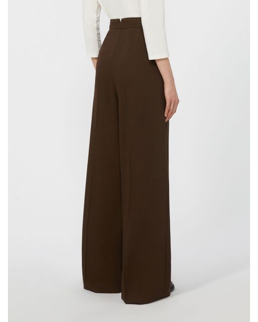 Weekend by Maxmara Brown Garenna High-Waist Pleated Trousers