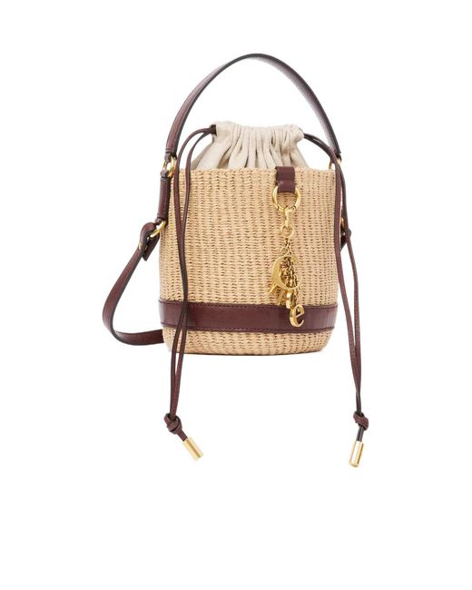 Chloé White Chloé Charms Basket Bag