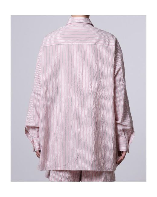 Roberto Collina Purple Oversized Crinkled Shirt
