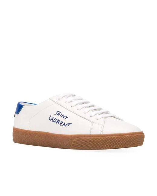 Saint Laurent White Court Classic Sl/06 Low-Top Sneakers