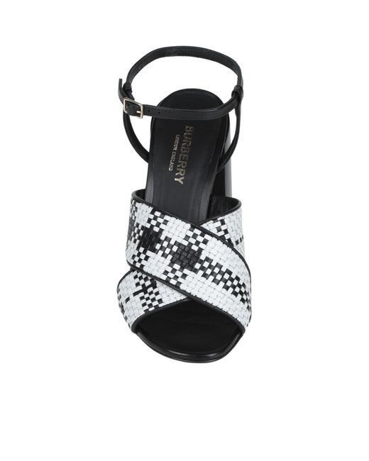 Burberry White Two-Tone High-Heel Sandals