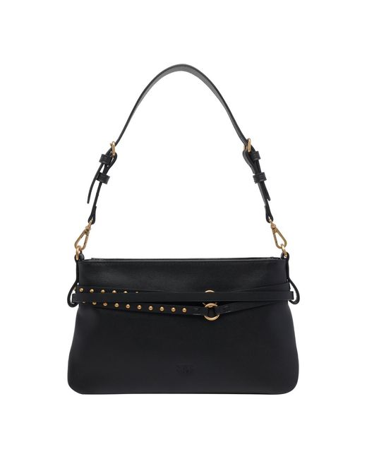 Pinko Black Strap Detailed Shoulder Bag