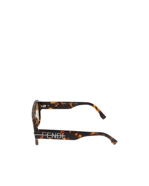 Fendi Metallic Eyewear Aviator Frame Sunglasses for men