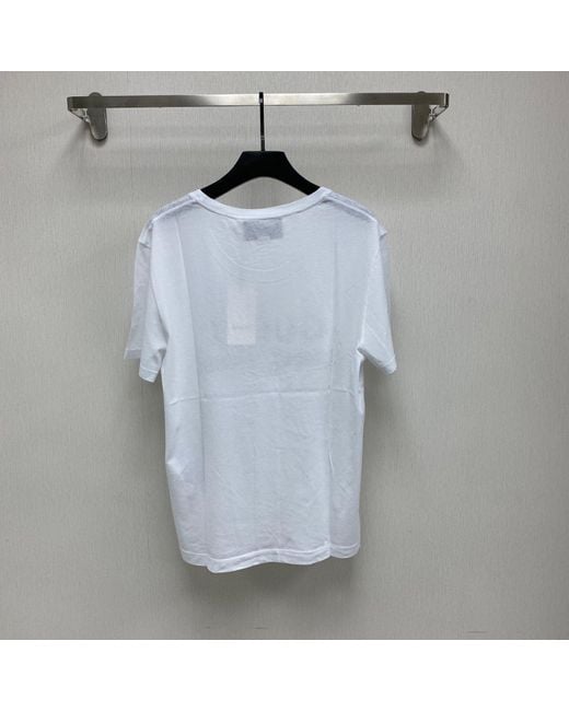 Gucci White Oversize Washed T-Shirt With Logo for men