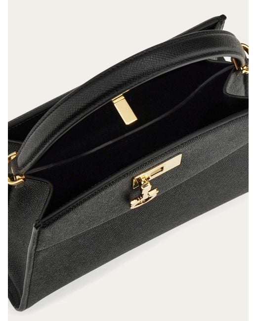 Ferragamo Black Ferragamo The New Studio Box Tote Bag