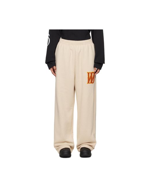 we11done White Logo-Patch Track Pants