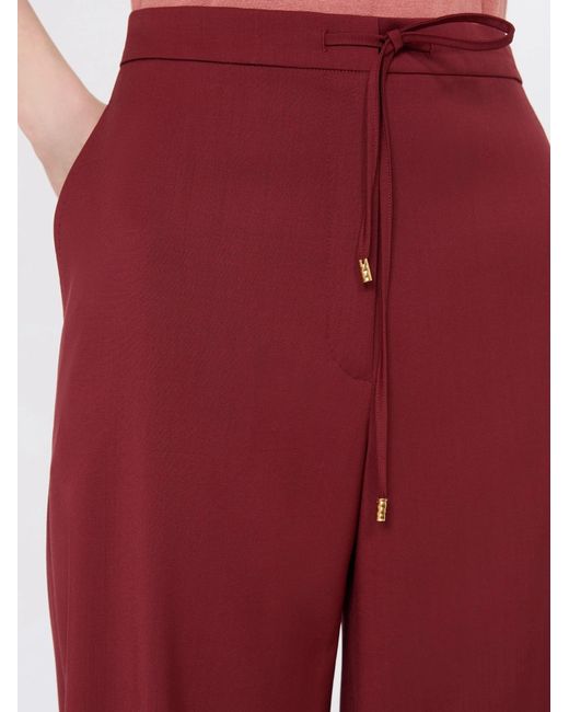 Max Mara Red Drawstring Casual Pants
