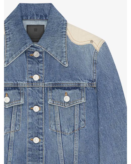 Givenchy Blue Collared Button-Up Denim Jacket