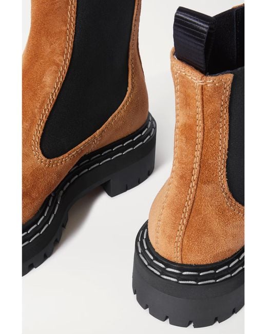 Proenza Schouler Brown Round-Toe Ankle Boots