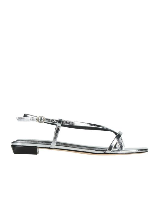 Rag & Bone White Metallic Leather Single-Strap Sandals