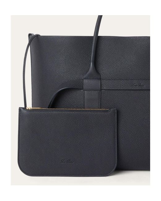 Loro Piana Black Logo-Embossed Tote Bag