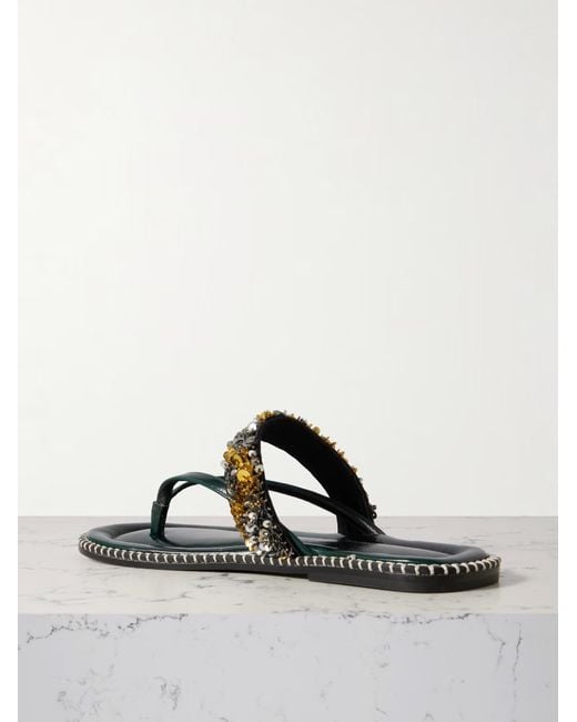 Dries Van Noten Multicolor Sequin Slip-On Sandals
