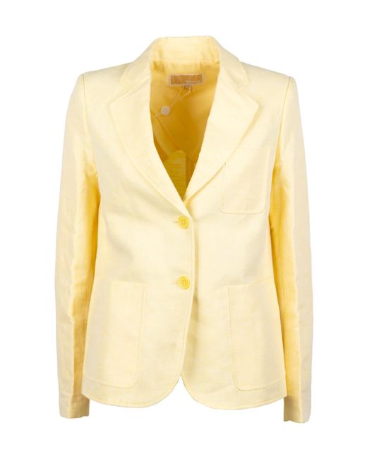 Michael Kors Yellow Single-Breasted Blazer