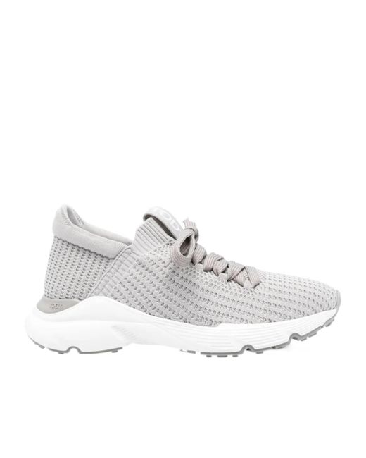 Tod's White Logo Embossed Lace-Up Sneakers