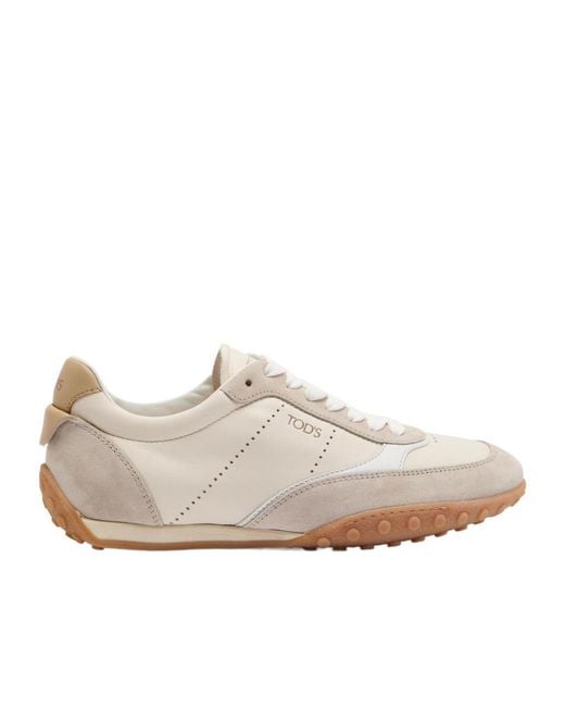 Tod's White Sportiva 13M Panelled Leather Sneakers