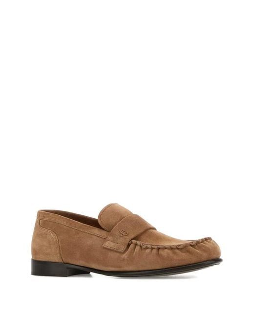Jimmy Choo Brown Ellis Penny-Strap Suede Loafers