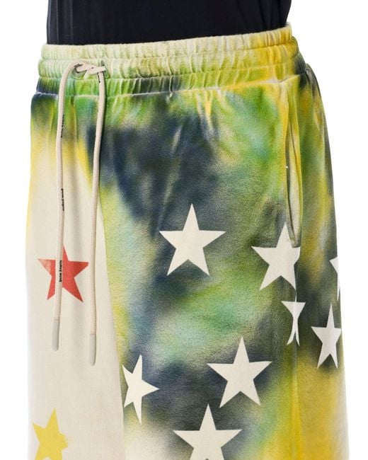 Palm Angels Black Star Sprayed Drawstringtrack Shorts for men