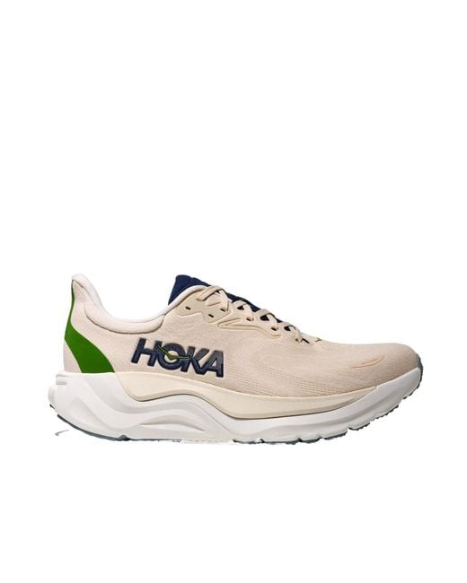 Hoka One One White Arahi 8 Birch Alabaster Sneakers for men
