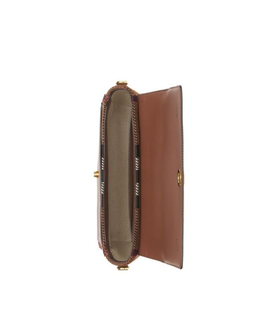 Burberry Brown Note Knitted Check Pattern Crossbody Bag