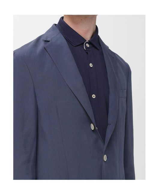 Eleventy Blue Button Single-Breasted Blazer for men