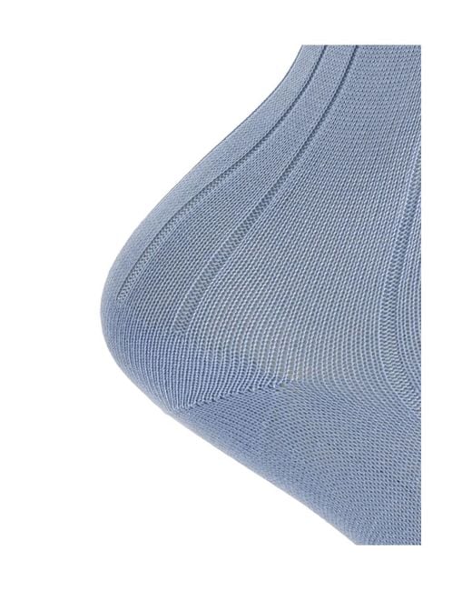 Versace Blue Ribbed Logo Socks