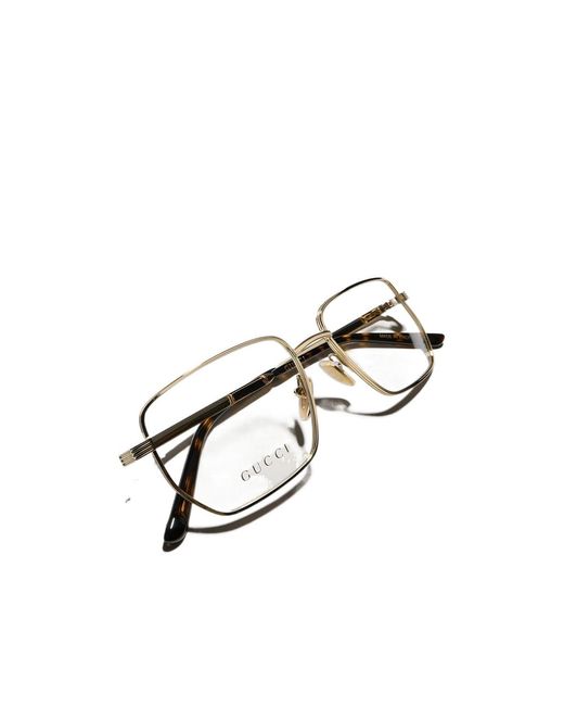Gucci White Rectangular Optical Frame for men