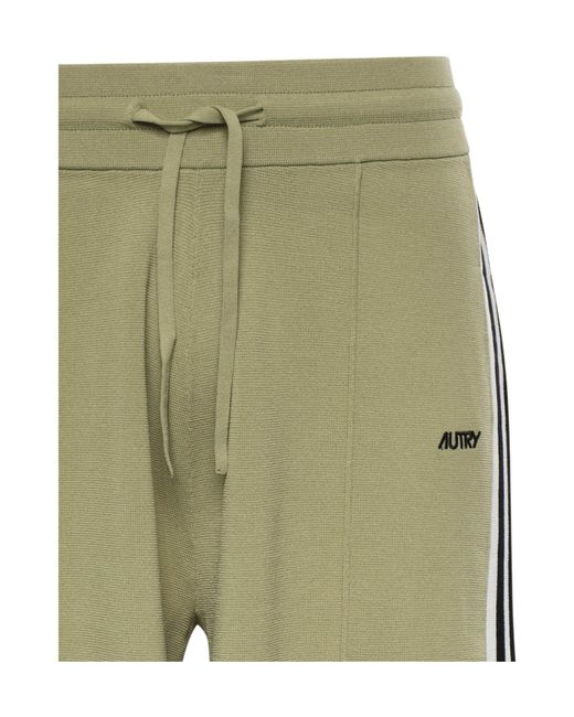 Autry Green Side Stripe Drawstring Shorts for men