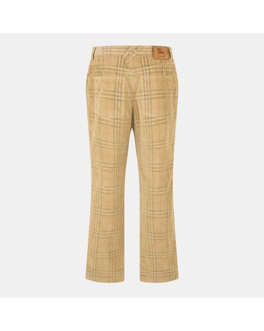Burberry Natural Plaid Straight-Leg Trousers for men