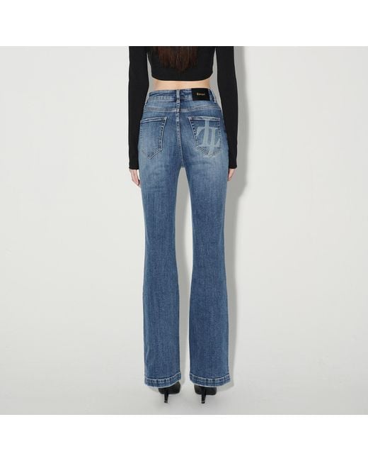 LIU REGALI Blue Straight Zipper Jeans