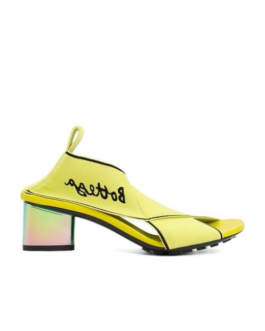Bottega Veneta Yellow Elasticated Open Toe Sandals