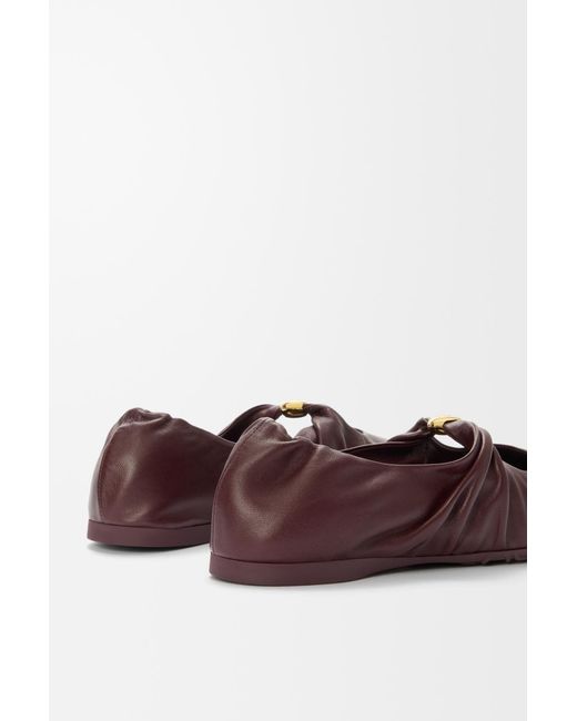 Loewe Brown Pebble Soft Ballerina Shoes