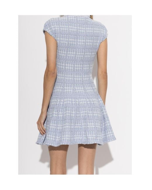 Self-Portrait Blue Round-Neck Dress