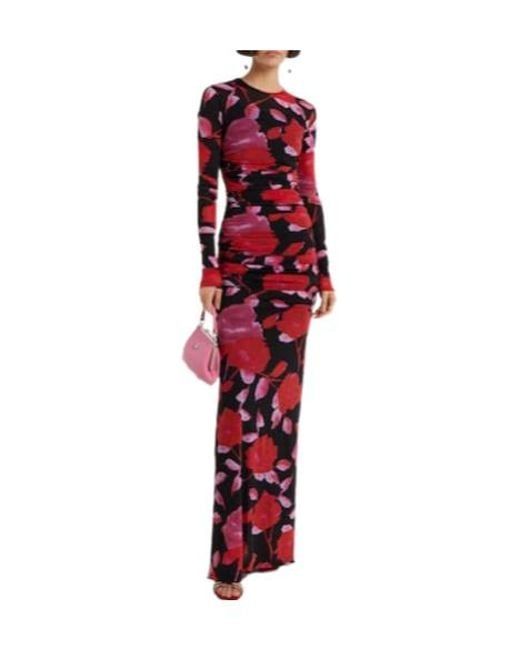 Blumarine Red Long-Sleeve Dress