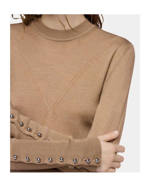Rabanne Brown Button-Cuff Long-Sleeve T-Shirt