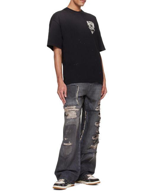 Amiri Black Round Neck T-Shirt for men