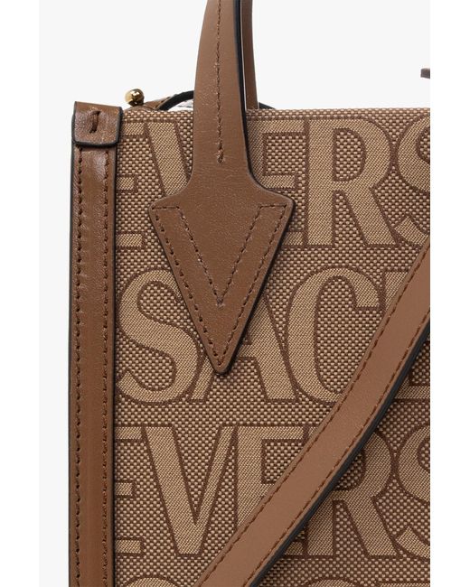 Versace Brown Allover Crossbody Bag for men