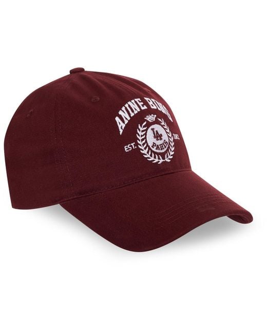 Anine Bing Red Printed Baseball Cap