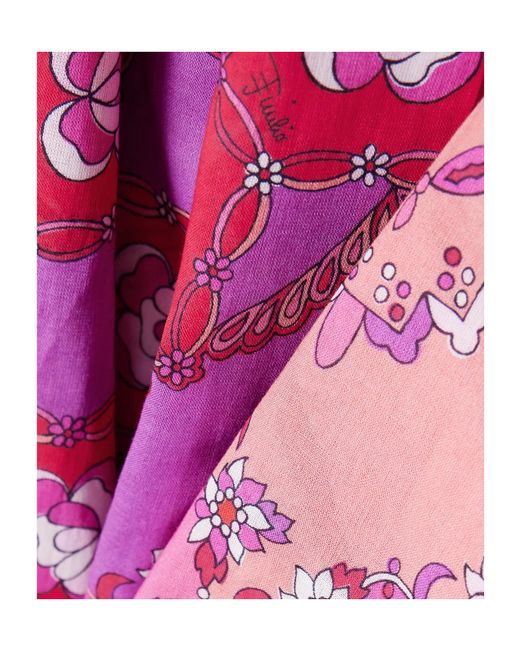 Emilio Pucci Pink Oversized Printed Cotton-Voile Shirt