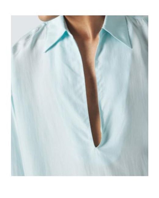 Giorgio Armani Blue Silk Shirt for men