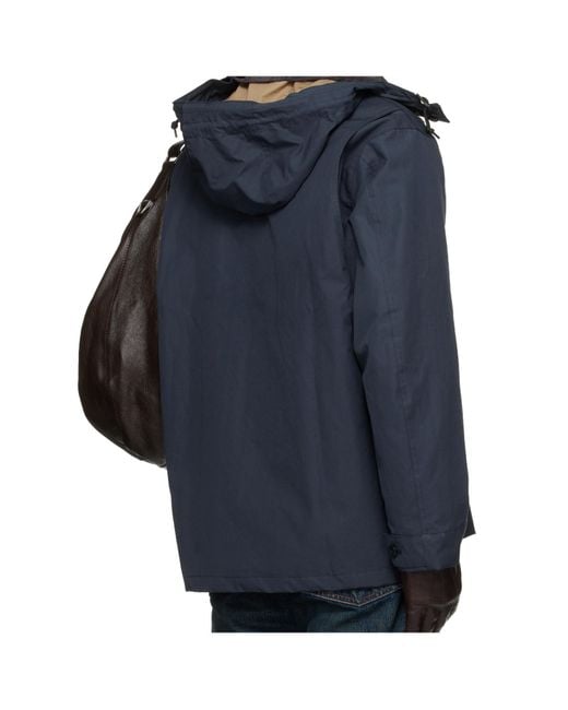 Barbour Blue Ventile Hooded Corduroy-Collar Jacket for men
