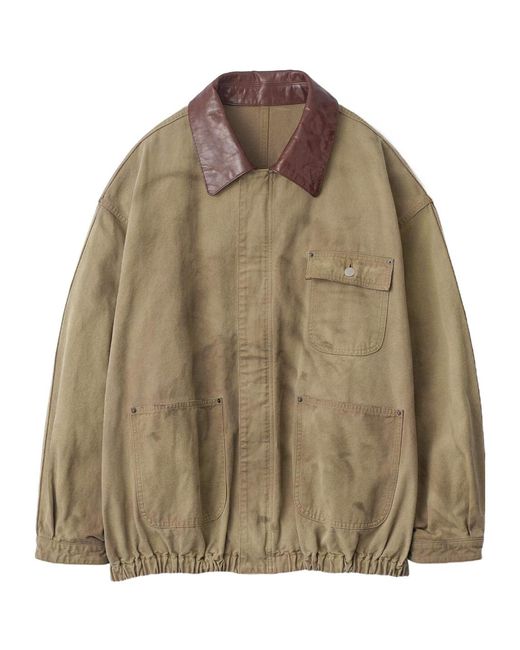 Ssstein Brown Sulfur-Dyed Oxford Vintage Jacket for men